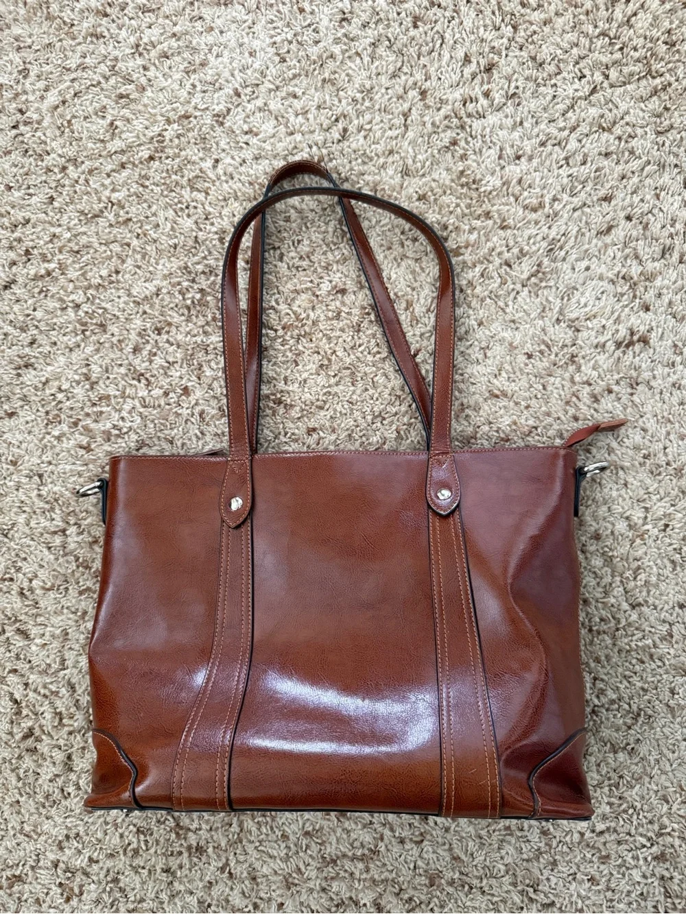 Brown Leather Tote Bag - Classic Everyday Carry